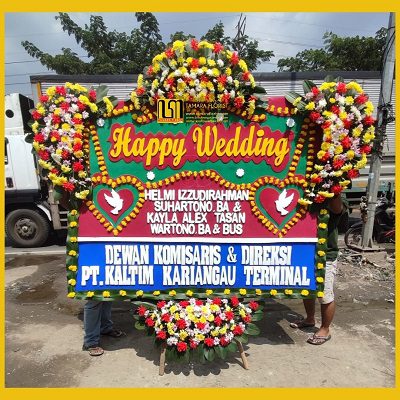 karangan bunga happy wedding jakarta timur